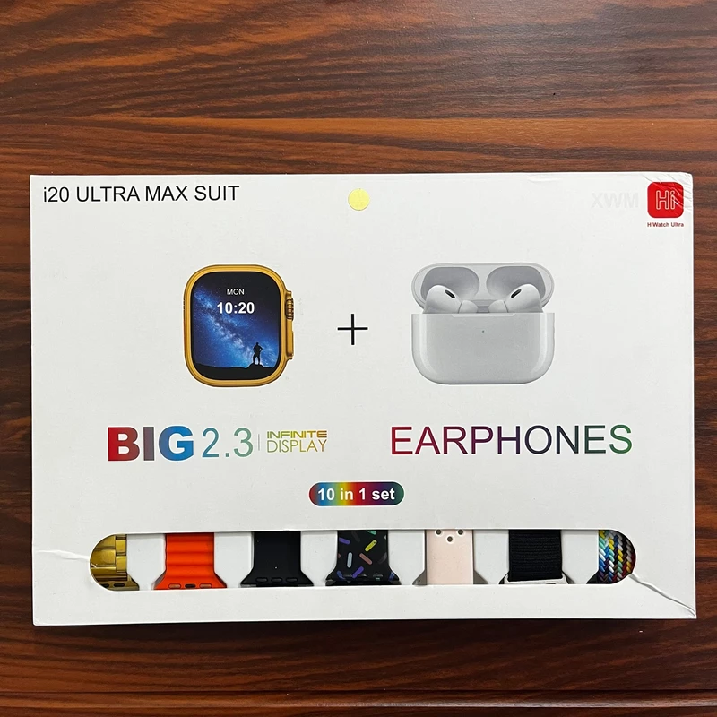 ساعت هوشمند مدل Airpods Pro 2 + i20 ULTRA به همراه هدفون (5)